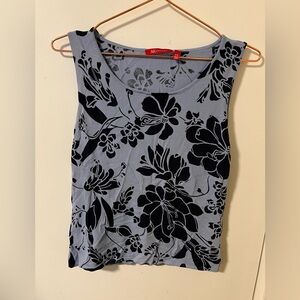 Anne Klein Women's Floral Tank Top - navy and lighter blue